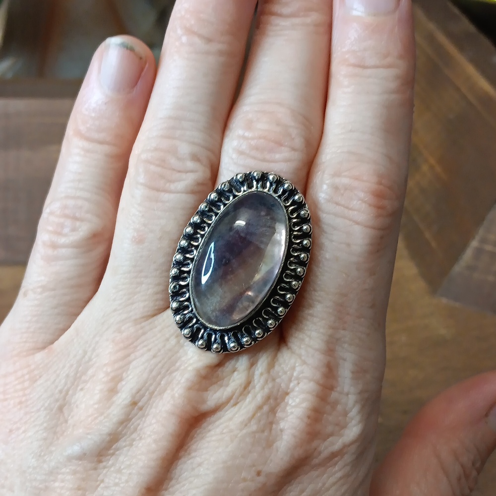 ⚡️3 for $24⚡️ Elegant Fluorite Gemstone Ring - Picture 3 of 6